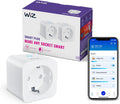 Wiz Wlan-Smart-Stecker, Typ F, 230V, 50 Hz,Einfache Einrichtung,Matter-Zertifiziert,Intelligente Steuerung,Sprachbefehle, Kompatibel Mit Alexa, Google Home Und Apple Home,Ohne Leistungsmesser,2Er-Pack