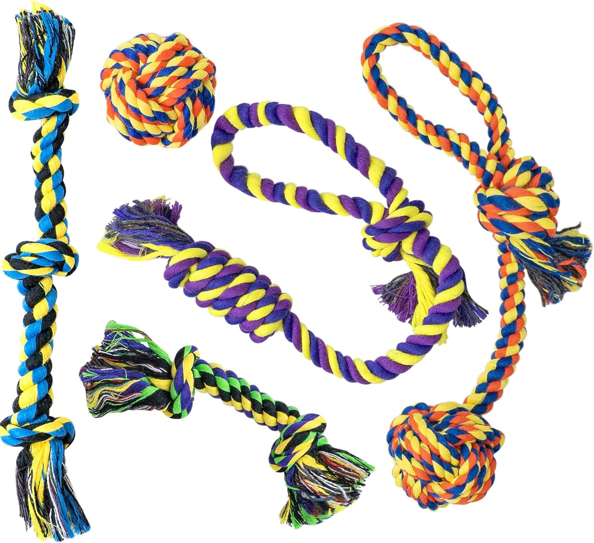 SHARLOVY Puppy Rope Toy, Dog Rope Toy for Small Dogs, Puppy Tething Toys, Cotton Interactive Tug of War Dog Toy for Puppy Langeweile, Dog Chew Toys for Aggressive Chewers Small Breed