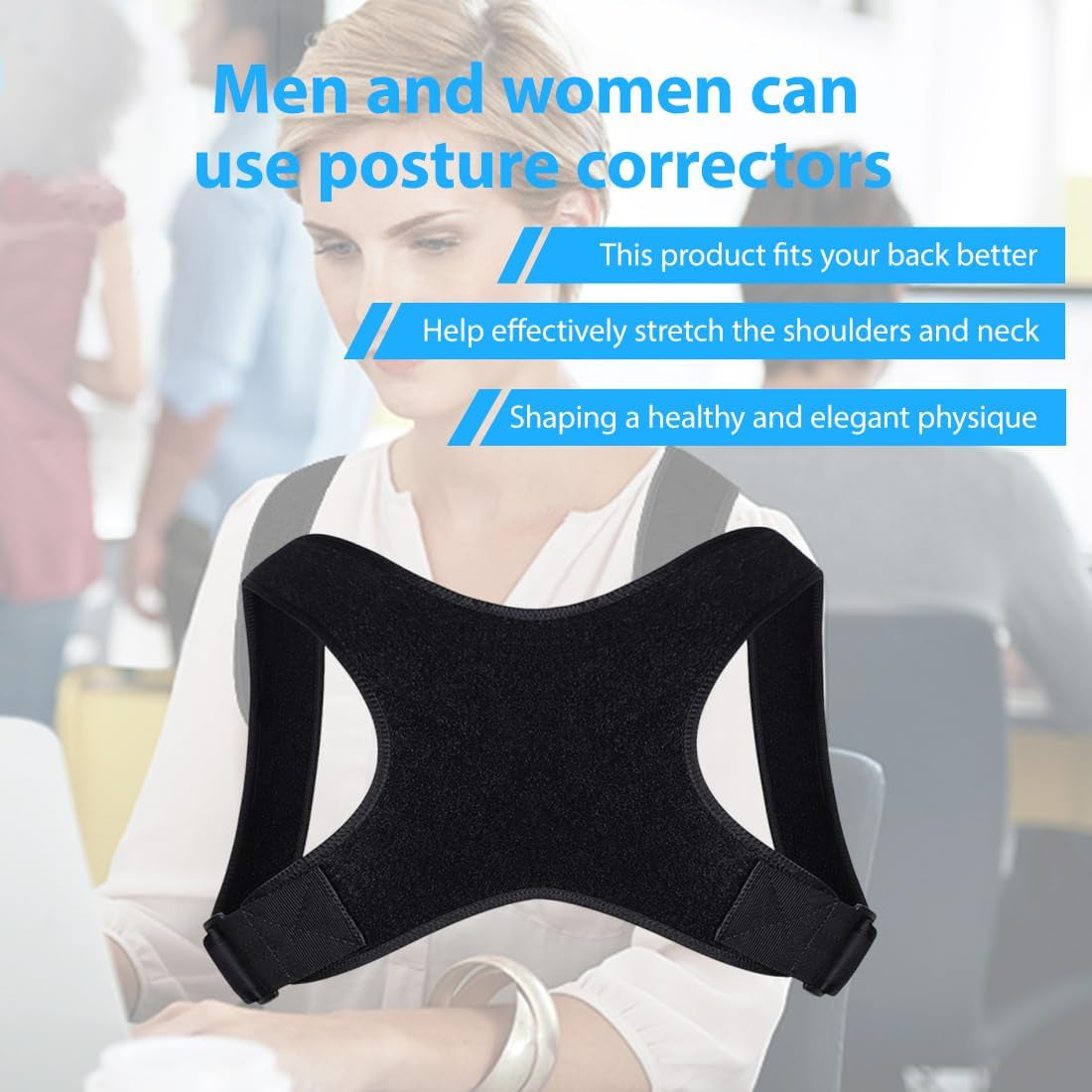 1 Stück Rückenstützgürtel, Rücken Geradehalter, Haltungskorrektur Rücken Damen, Haltungskorrektur Rücken Herren, Posture Corrector Men