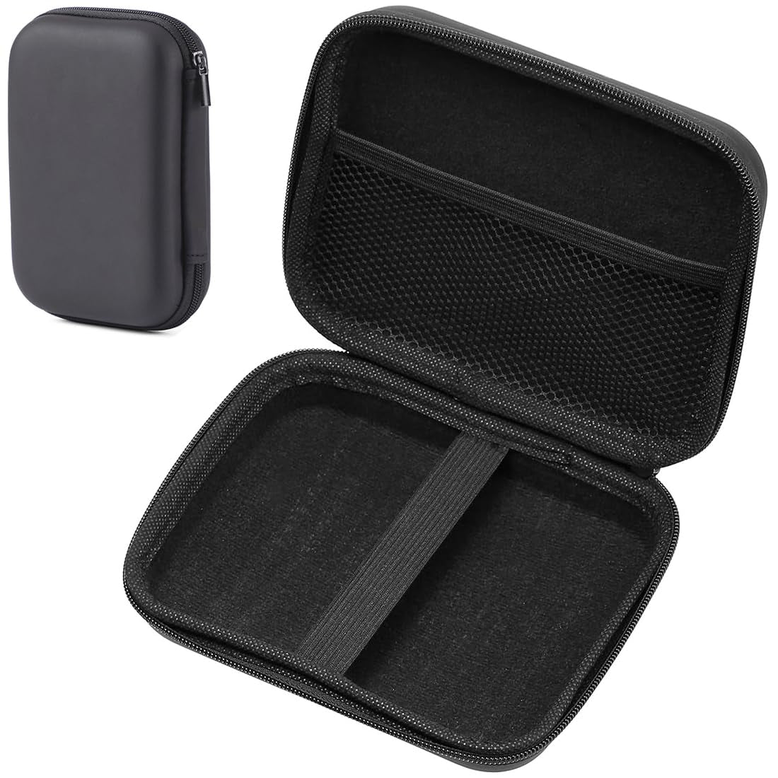 Festplattentasche Festplatten Case HDD Case,Robust&Stoßsicher Tasche Hülle Für Portable SSD Externe Festplatte, Hart Reise Tragen Etui Case(Schwarz)