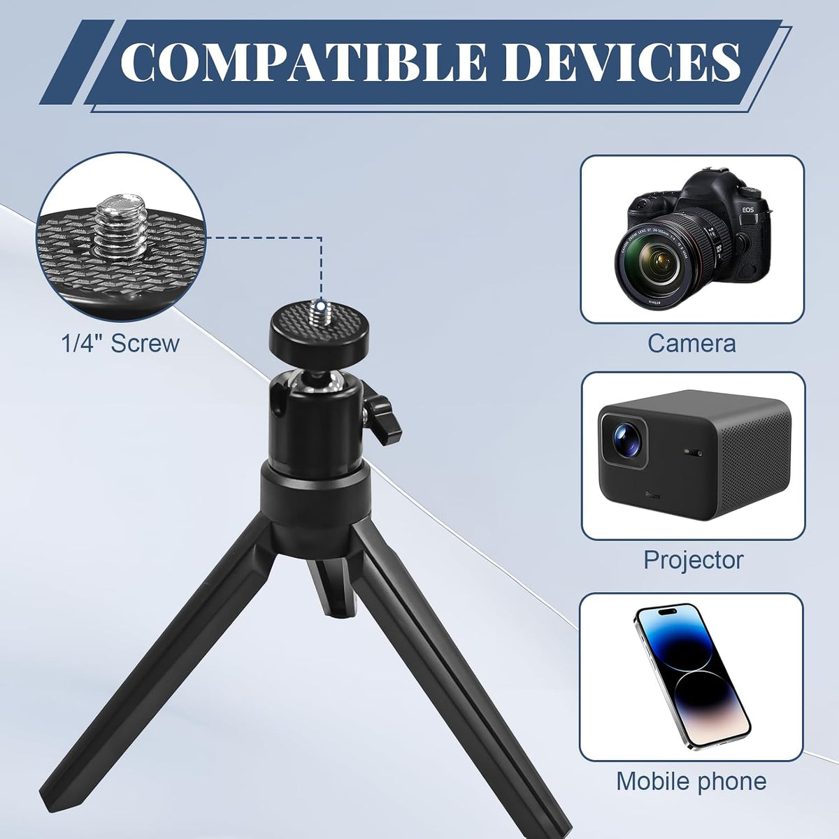 Projector Stand,Stativ Für Beamer,Projektor Ständer,Beamerständer,Kompatibel Mit Den Meisten Smartphones, Projektoren Und Kameras. 2 Stück + Handyhalterung.