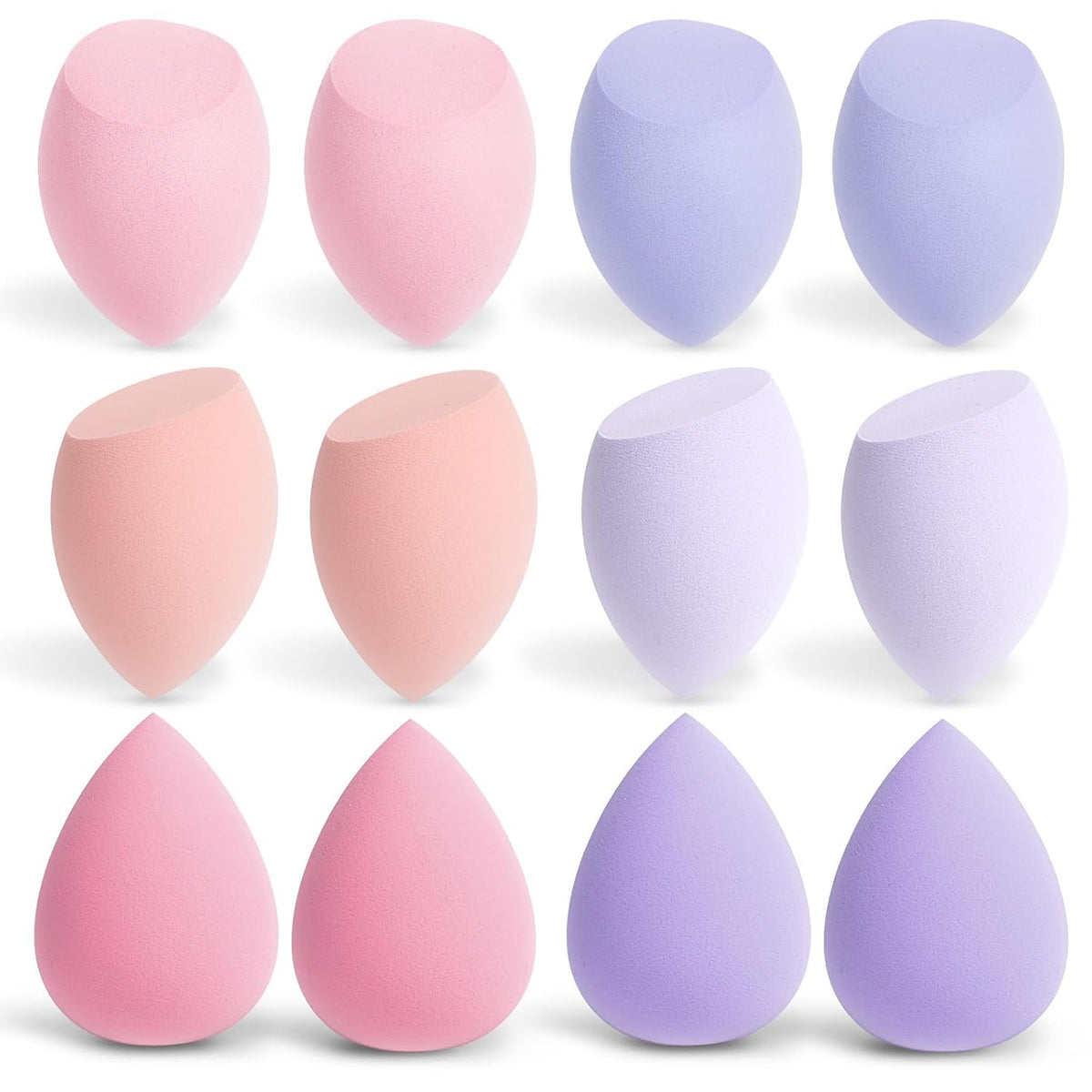Aiqinu 12 Stück Make up Schwamm, Makeup Sponge Set, Beauty Sponge Für Flüssiges Foundation Puder, Foundation Puff Kosmetik Werkzeug