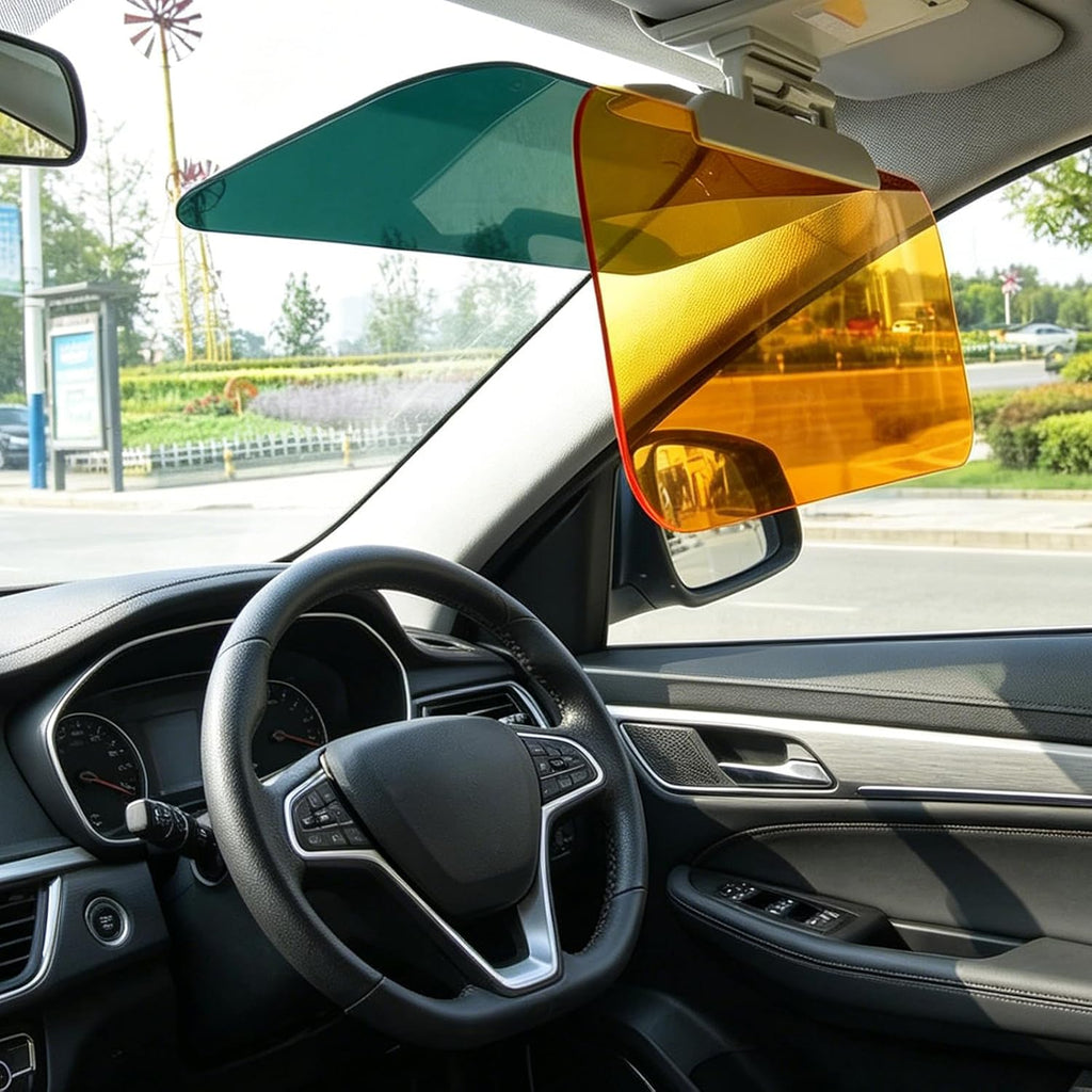 2-In-1 Sonnenblende Auto Windshield Sunshade Nacht Car Sun Shade | Kontrastverstärker Sichtschutz Gegen Sonne Scheinwerfer Windschutzscheibenblende anti Blendung Für SUVS Lkws