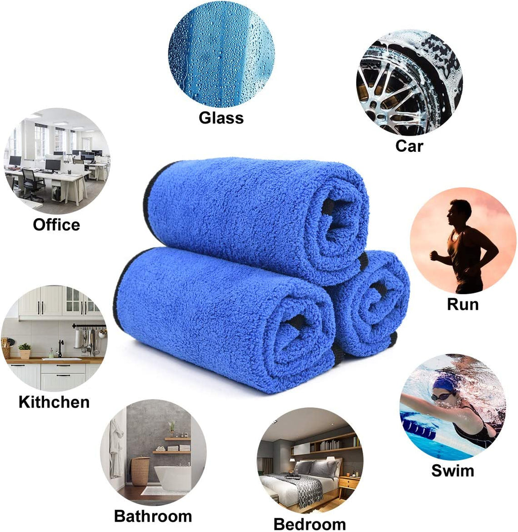 URAQT Microfasertücher Auto, 6 PCS 500GSM Mikrofasertüch Multifunktionales Motorrad Fusselfreie Handtuch,Reinigungstuch Microfasertuch Für Auto Haushalt Küche Fenster - 30X40Cm