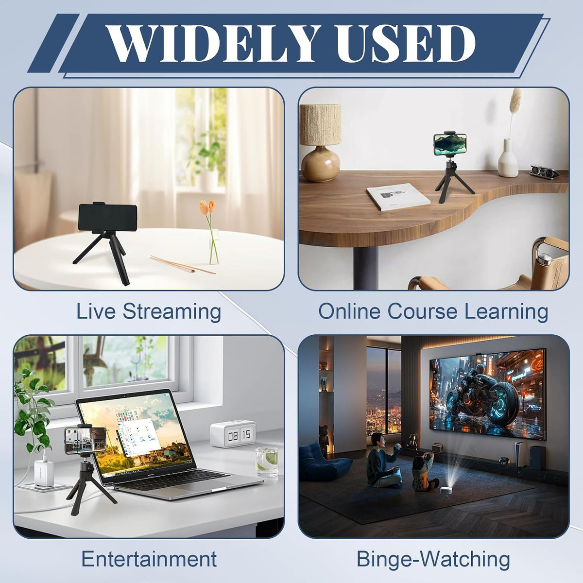 Projector Stand,Stativ Für Beamer,Projektor Ständer,Beamerständer,Kompatibel Mit Den Meisten Smartphones, Projektoren Und Kameras. 2 Stück + Handyhalterung.