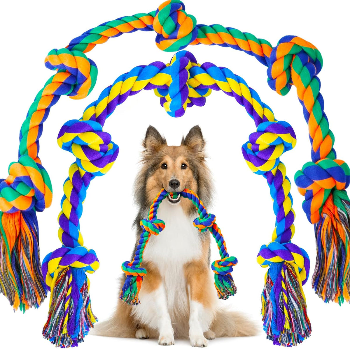SHARLOVY Puppy Rope Toy, Dog Rope Toy for Small Dogs, Puppy Tething Toys, Cotton Interactive Tug of War Dog Toy for Puppy Langeweile, Dog Chew Toys for Aggressive Chewers Small Breed