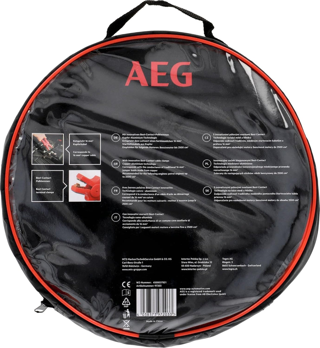 Starthilfekabel Alu-Tec, Für 12 Volt Und 24 Volt, in Aufbewahrungstasche, 2 X 3M, Erfüllt DIN 72553