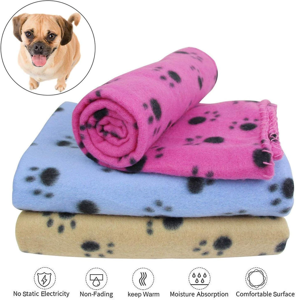 YIQI Haustierdecke Für Hund/Katze, Weich, Schondecke, Winterdecke, Hundedecke Fleece, Katzendecke Tierdecke Liegedecke Pfötchen Matte Farbe Zufällig (60 X 70 Cm)