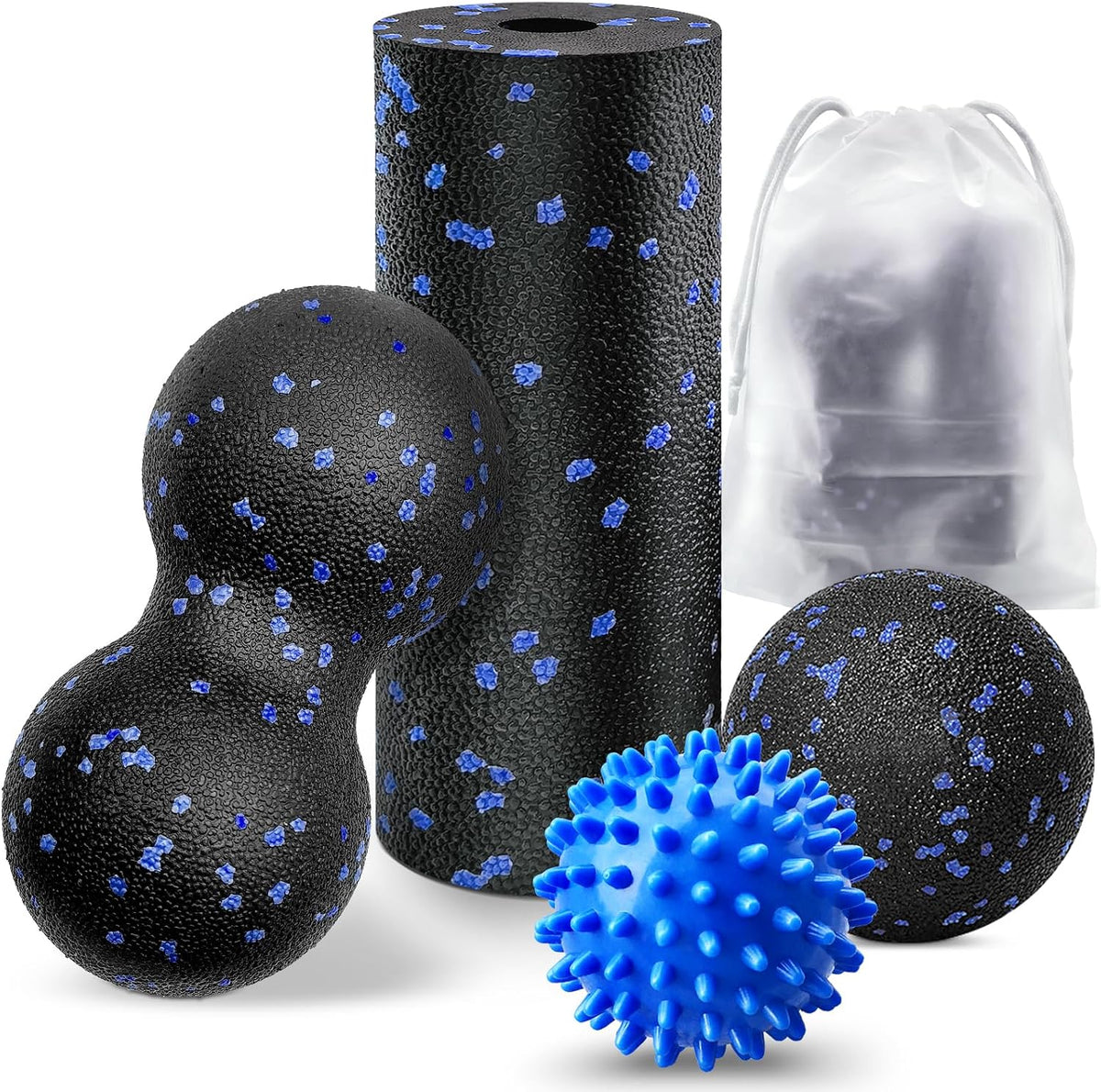 4 Stück Faszienball Set, Kleiner Faszienrolle, 7Cm Igelball Und Duoball Massageball Fazienrolle Für Wirbelsäule Rücken Nacken Fuß, Mittelhart Blackroll Für Faszientraining Durchführen