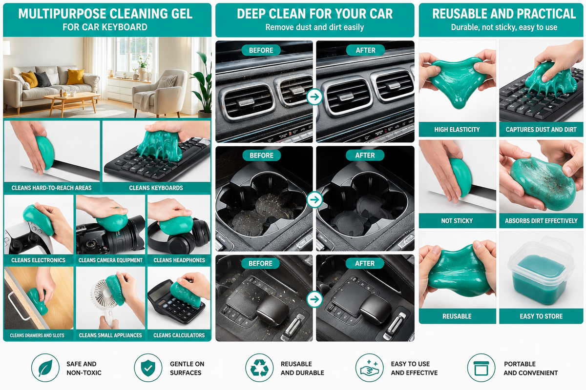 Keyboard Cleaning Gel – Universal Dust Remover for Car, Computer & Camera (Green)
