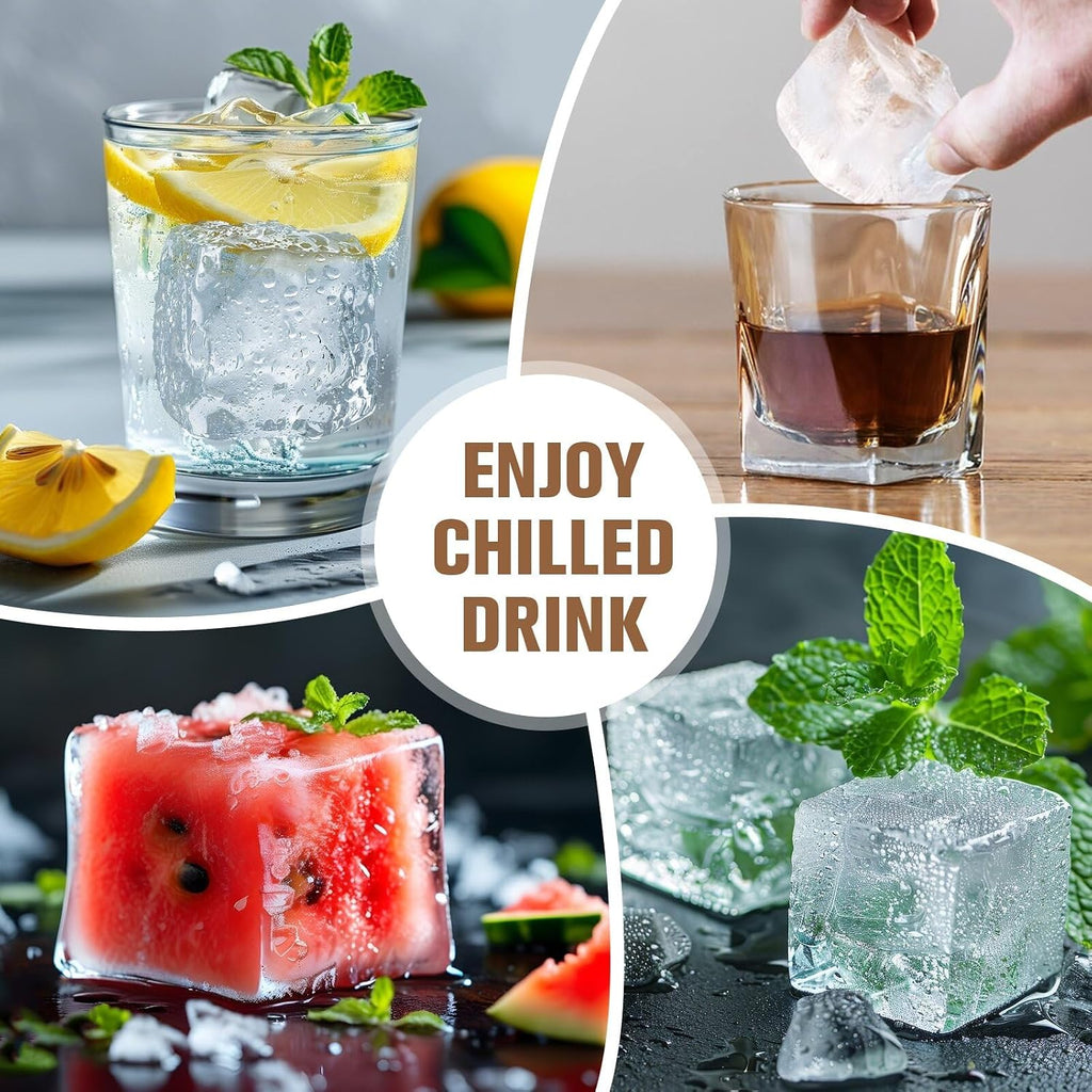 Eiswürfelform Silikon,Eiswürfelformen & Eiswürfelschalen,Eiswürfelbehälter Mit Deckel,Eiswürfeln Kugel,Eiskugelform,Silikonform Eiswürfel Form,Ice Cube Tray with Lid (Schwarz) (6 Eckige * 1)