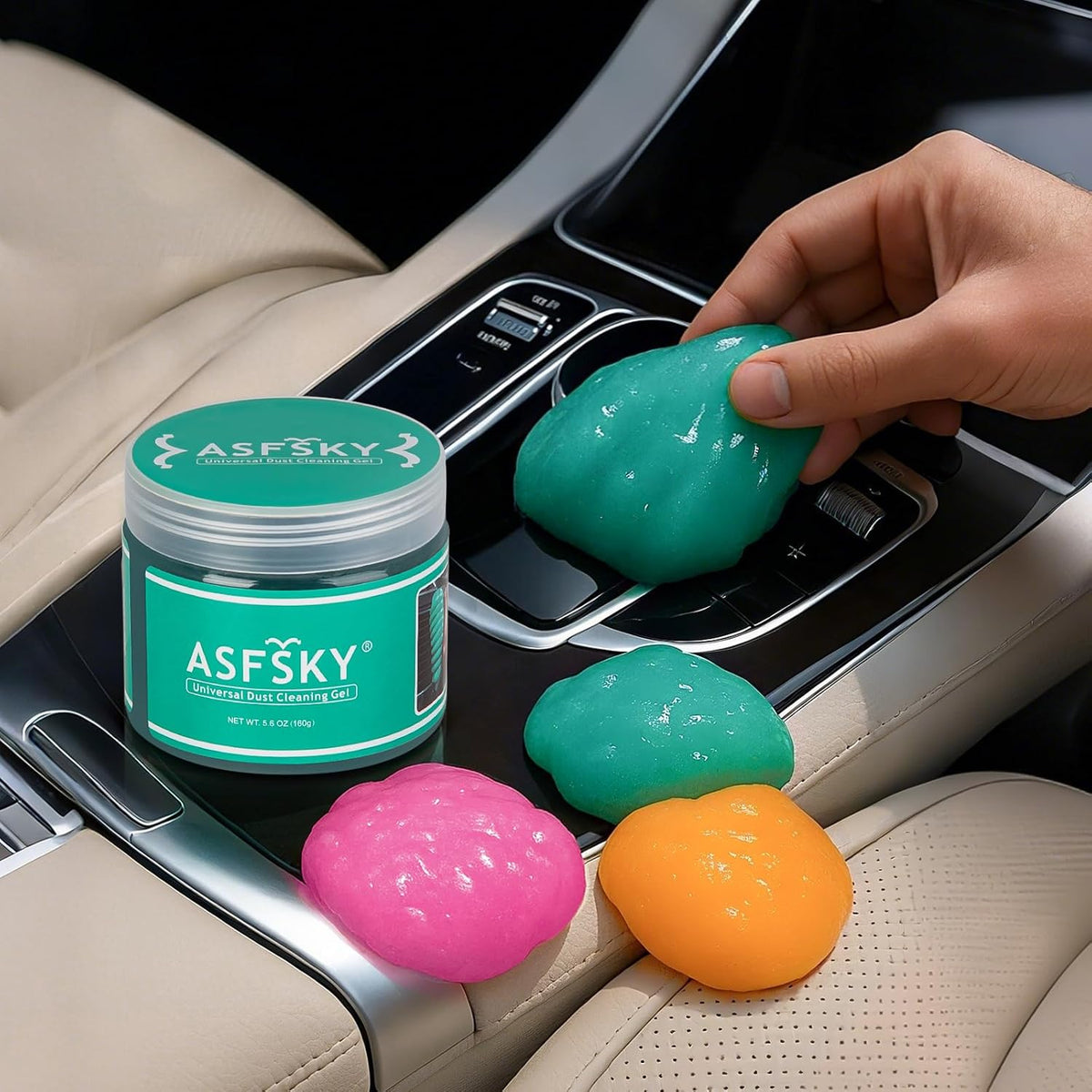 ASFSKY Tastatur Reiniger Gel, Reinigungsgel Für Auto Innenraum Reiniger | Reinigungsschleim Universeller Staubreiniger Für Auto, Computer, Drucker, Kameras (Grün)