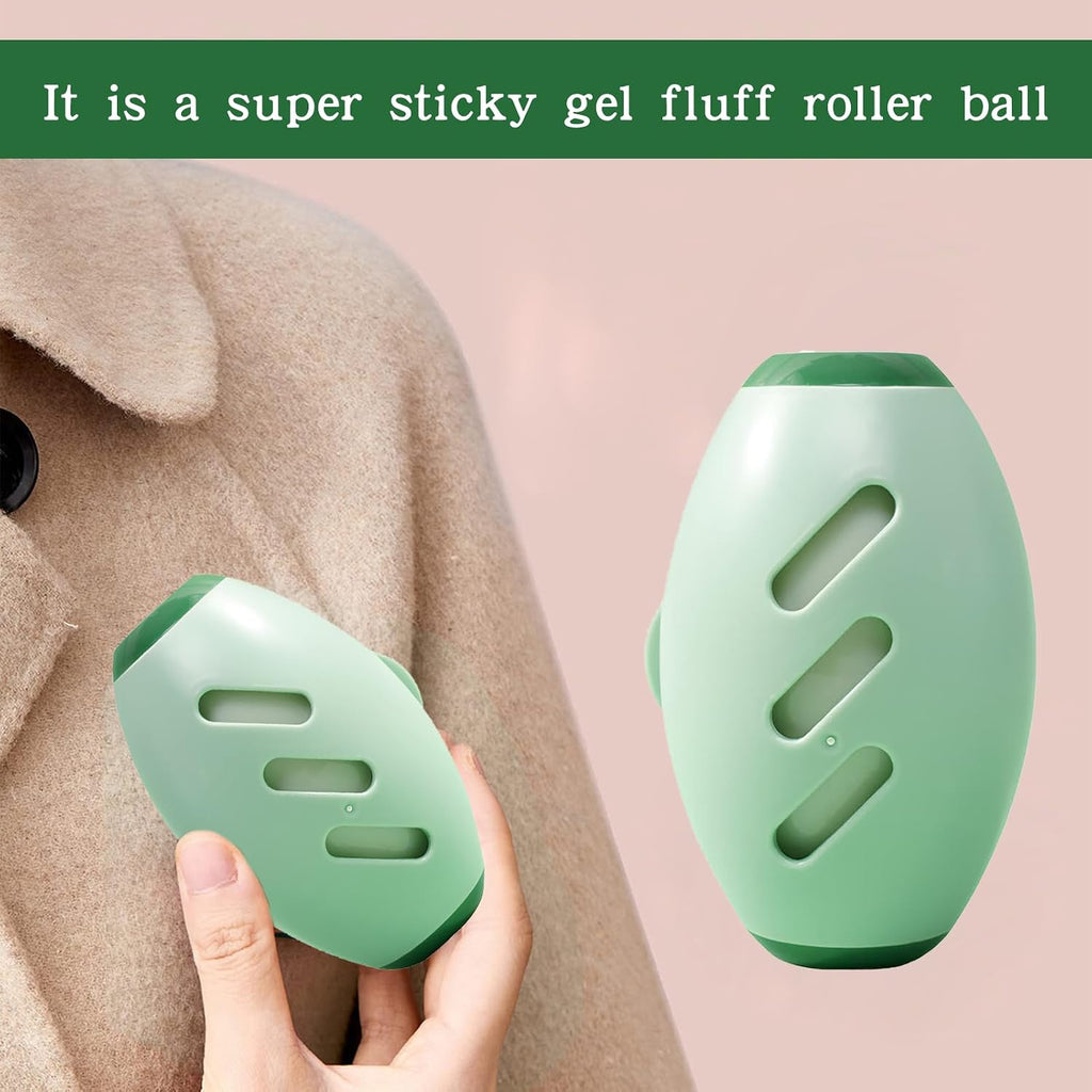 Reusable Lint Roller,Lint Remover for Clothes,Fusselrolle Kleidung,Waschbare Klebrige Gel Fusselrolle Ball Für Haustier Haar,Wiederverwendbarer Gel-Fusselroller Für Kleidung,Reisen,Haus (Grün)