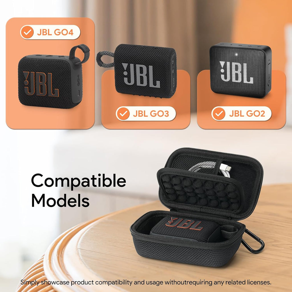 Tasche Case Für JBL GO 4/GO3/GO2 Portable Bluetooth Speaker, Hard Carry Travel Aufbewahrungstasche Etui Hülle (Black)