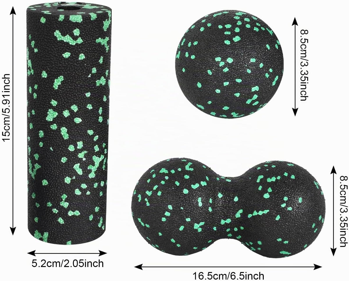 Faszien Set Zur Selbstmassage, Faszienrolle Set Mit Massageball, Faszien Duoball, Foam Roller & Kleine Foamroller, Massageball Faszien Ball, Für Faszientraining Durchführen, Schmerzen Lindern