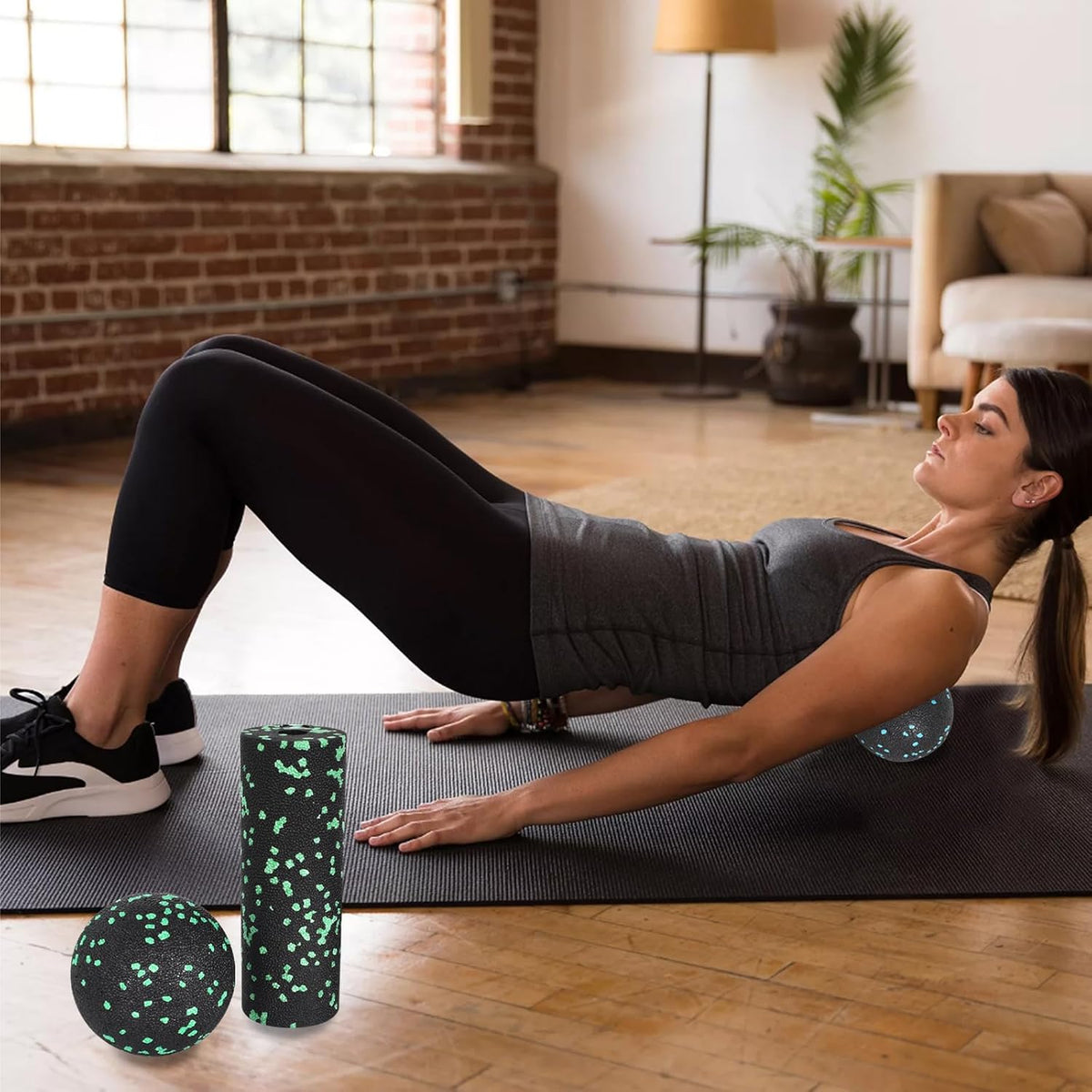 Faszien Set Zur Selbstmassage, Faszienrolle Set Mit Massageball, Faszien Duoball, Foam Roller & Kleine Foamroller, Massageball Faszien Ball, Für Faszientraining Durchführen, Schmerzen Lindern