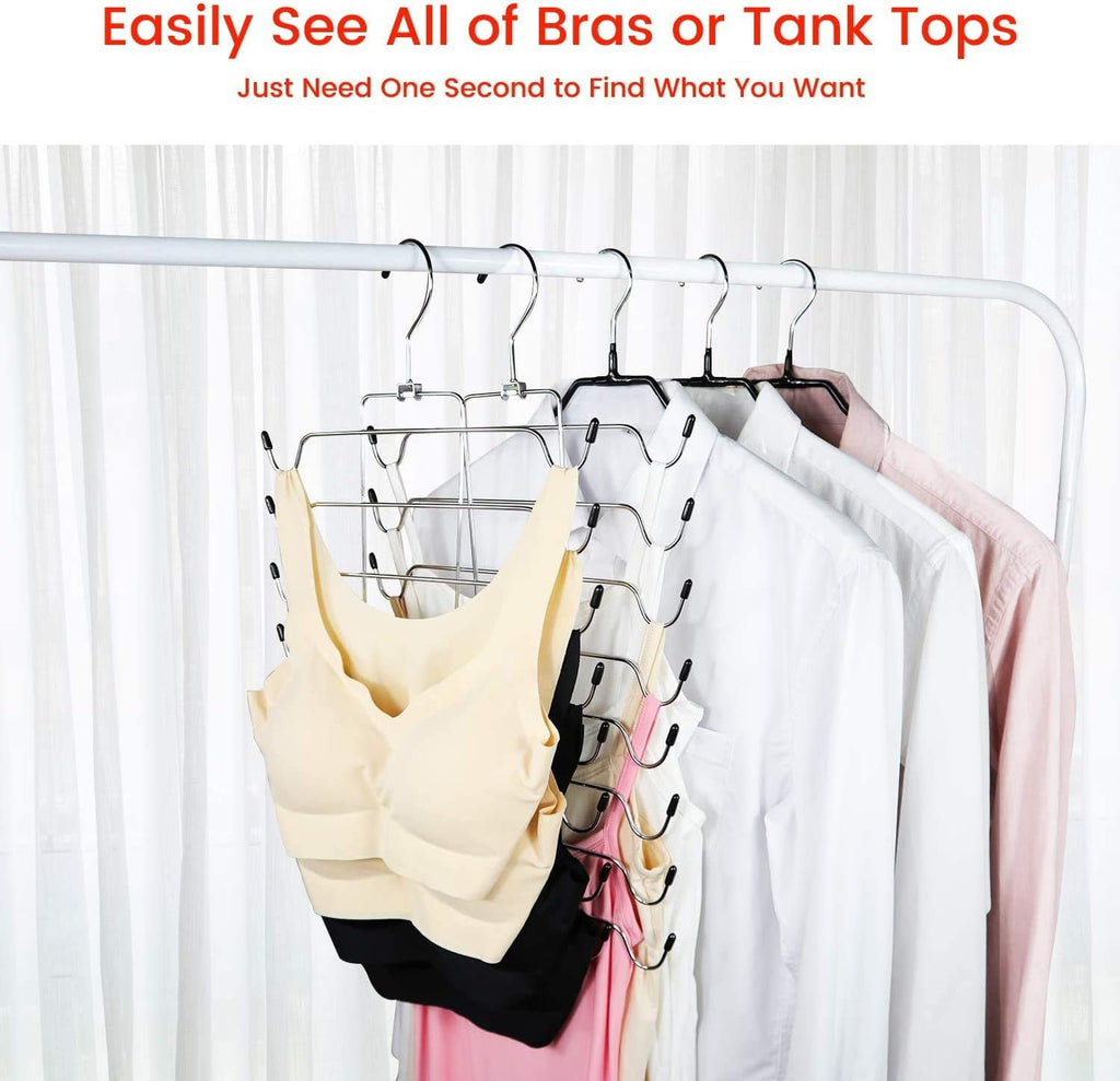 Folding Platzsparende Kleiderbügel Closet Organizer Edelstahl Kleiderbügel Kleiderschrank Aufbewahrungsschrank Für Tank Tops, Cami, BHS