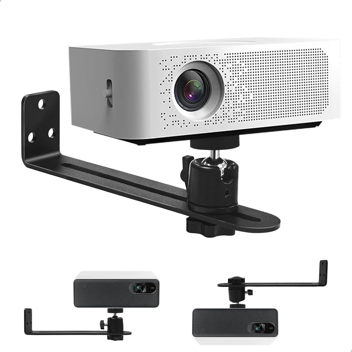 Beamer Halterung Wand, Beamer Projektor Halterung, 360° Drehbar Projector Mount, Beamer Deckenhalterung Mit 1/4 Gewinde, Metall Projector Stand Für Büro, Heimkino, Spielzimmer