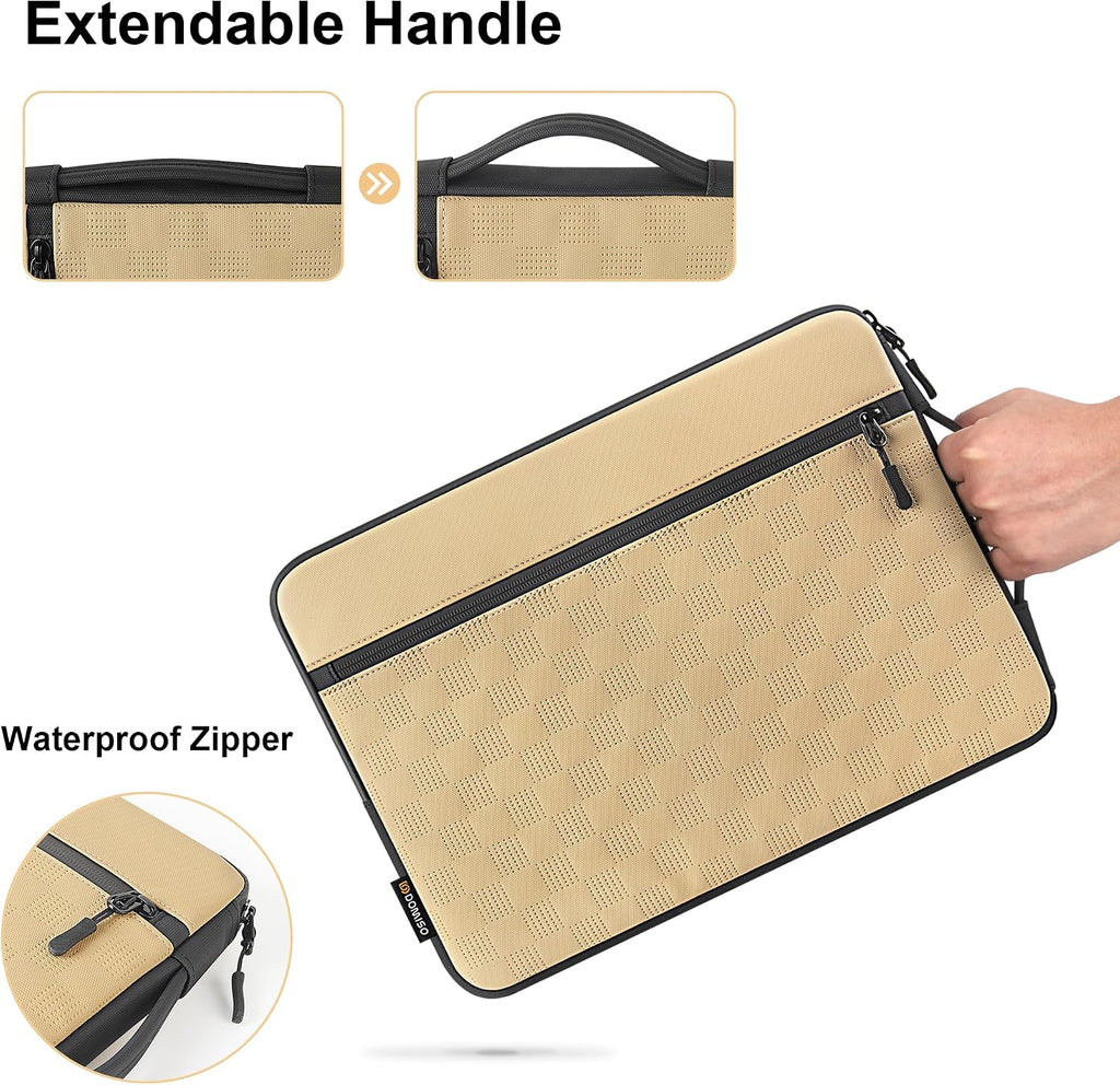 DOMISO 15 Zoll Laptop Hülle Tasche 15.6 Zoll Laptop Tasche Laptop Tragetasche Für 15 Zoll Macbook Air/Pro Wasserdichte Laptop Tasche 15.6 Zoll Kompatibel Mit Macbook Air 15 Zoll M3 2024 2023,Beige