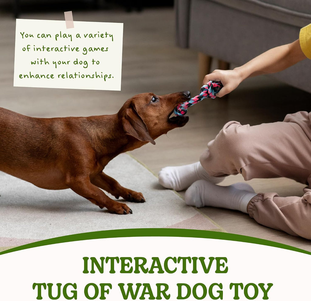 SHARLOVY Puppy Rope Toy, Dog Rope Toy for Small Dogs, Puppy Tething Toys, Cotton Interactive Tug of War Dog Toy for Puppy Langeweile, Dog Chew Toys for Aggressive Chewers Small Breed