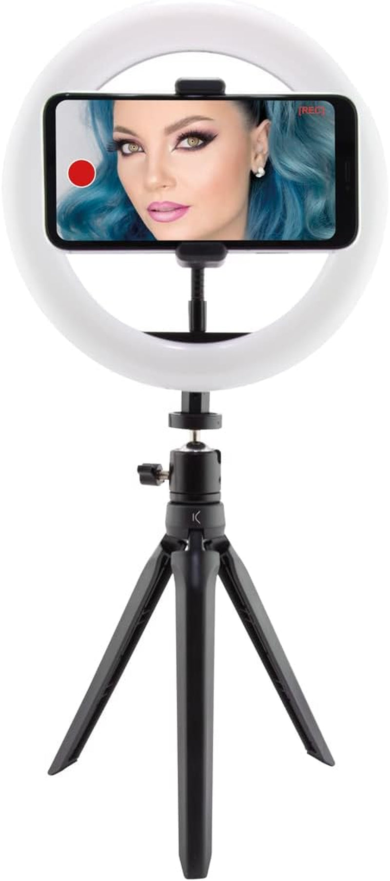 KSIX Dimmbare Tischstativ Lichtring LED Ring Licht Für Handy, 3 Lichttemperaturen Und 10 Helligkeitsstufen, Ring Light Für Tik Tok, Fotografie, Selfie