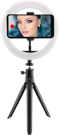 KSIX Dimmbare Tischstativ Lichtring LED Ring Licht Für Handy, 3 Lichttemperaturen Und 10 Helligkeitsstufen, Ring Light Für Tik Tok, Fotografie, Selfie