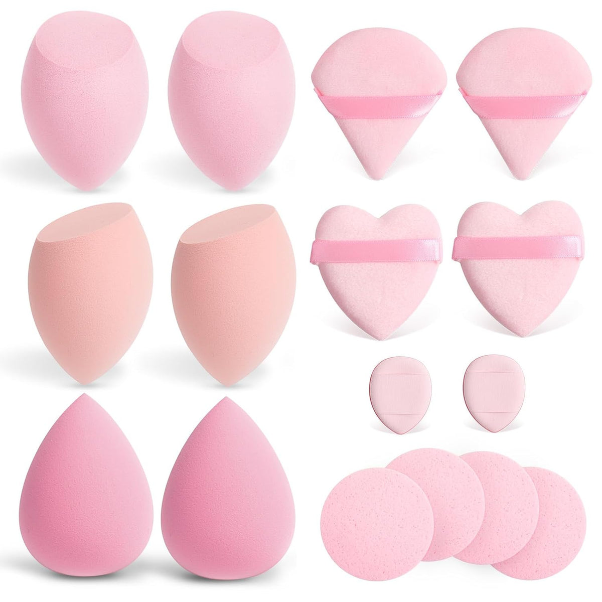 Aiqinu 12 Stück Make up Schwamm, Makeup Sponge Set, Beauty Sponge Für Flüssiges Foundation Puder, Foundation Puff Kosmetik Werkzeug