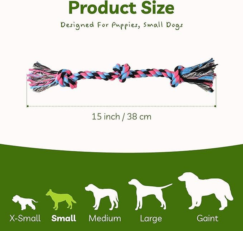 SHARLOVY Puppy Rope Toy, Dog Rope Toy for Small Dogs, Puppy Tething Toys, Cotton Interactive Tug of War Dog Toy for Puppy Langeweile, Dog Chew Toys for Aggressive Chewers Small Breed