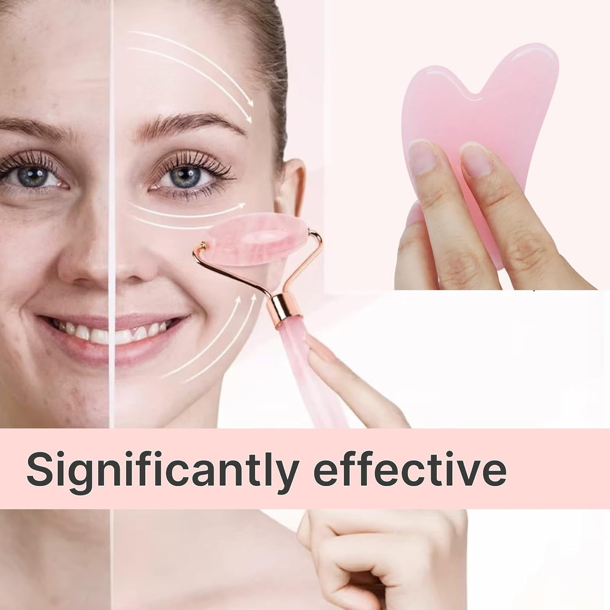 Gua Sha-Massage-Kit, Gua Sha Stein, Natürlicher Jade-Gesichtsroller Und Gua Sha Stein Für Effektive Gesichtsmassage, Hautstraffung Und Reduzierung Von Augenschwellungen, Premium Jade Massagewerkzeug