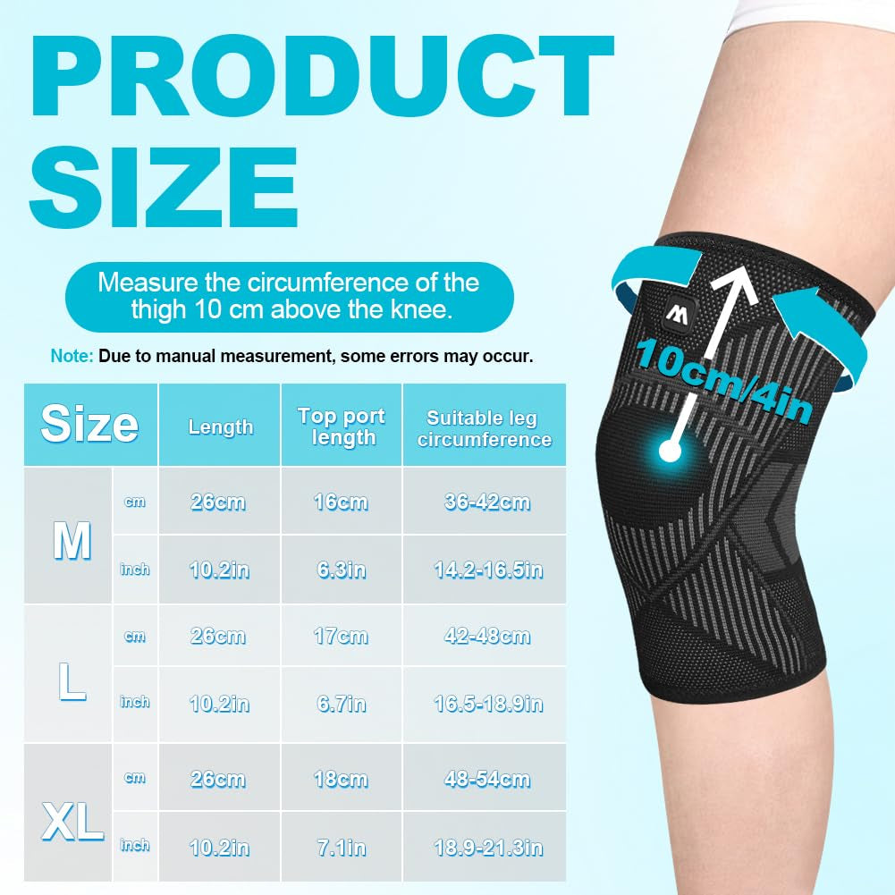 Beugo Kniebandage Männer Und Damen, Sport Knee Sleeves, Kompression Bandage Knie, Weich Und Atmungsaktiv, Elastischer Kollisionsschutz Für Tanzen, Volleyball, Yoga, Tennis Und Joggen (Schwarz, M)