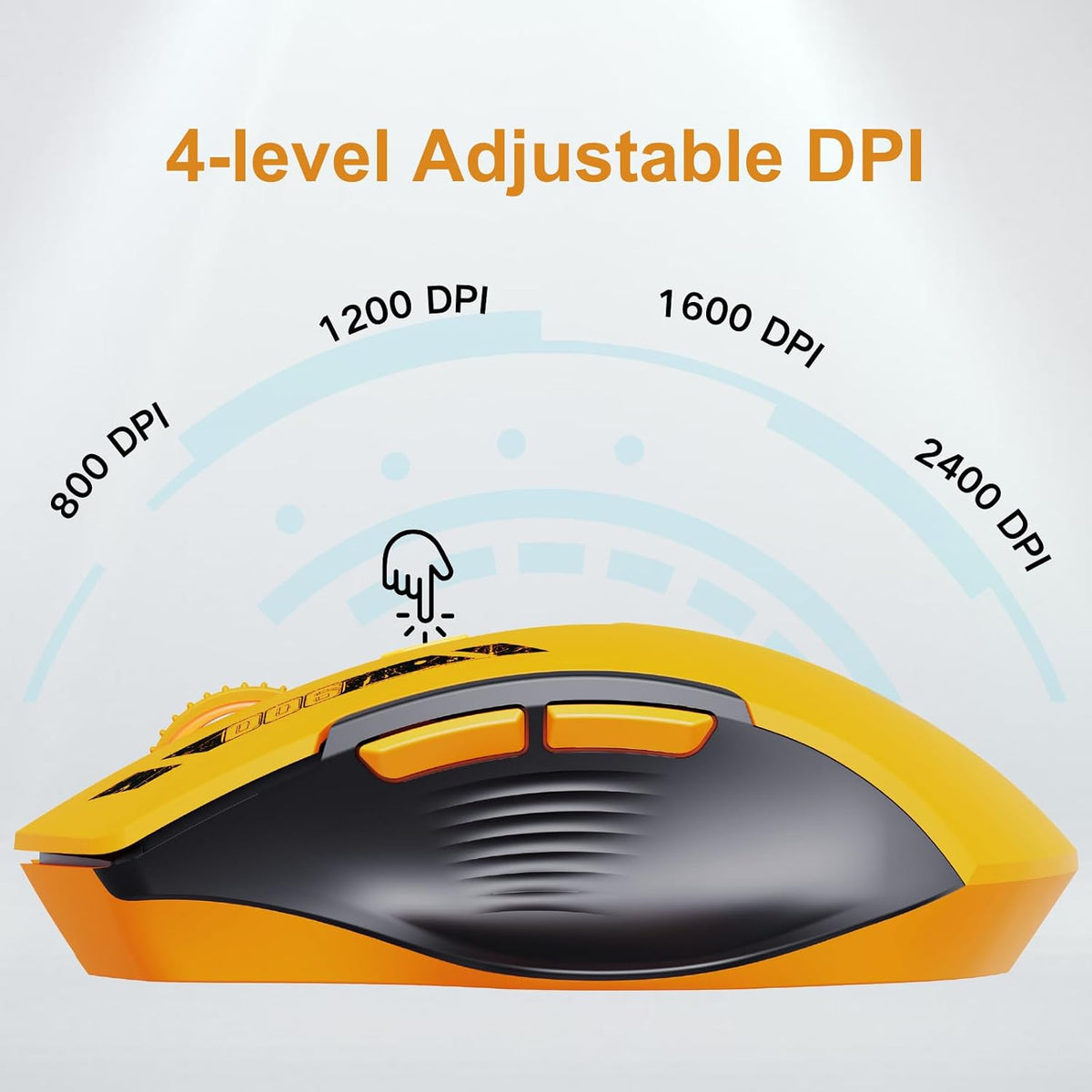 Uineer Kabellose Maus, 2,4 Ghz Usb-Funkmaus, Batteriestandsanzeige | Wiederaufladbare Ergonomische Funkmaus Mit 4 Einstellbaren Dpi-Stufen, Für PC Und Laptop, Büro, Homeoffice Und Gaming