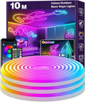 10M Neon LED Strip, Flexible LED Strips, Control with App/Remote, Multiple Modes, Waterproof, Music Sync Gaming Strip Lights for Bedroom Indoor, IP65 Outdoor RGB Neon Lights