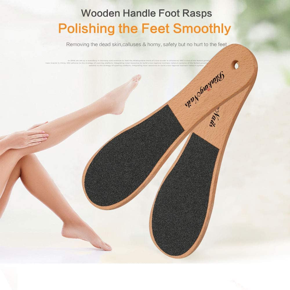 Fußdatei Callus Remover 2 Stück, Fußdatei Für Tote Haut, Professional Pedicure Foot Rasp File Removes, Professionelle Pedicure Fuß Rasp Datei Entfernt, Fuß Rasper Mit Holzgriff