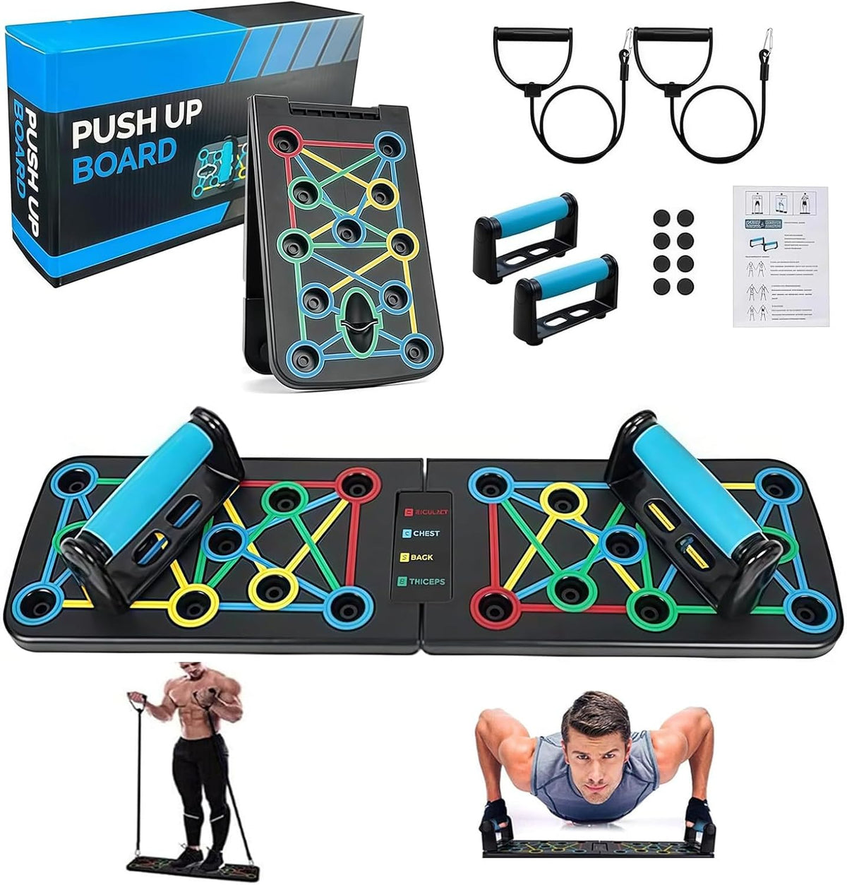 Liegestütze Brett, 17 In1 Multi-Funktions Heimtrainingsgeräte Push up Board Faltbar Tragbare Presswerkzeuge Übungsbrett Effektiv Trainieren Die Muskeln Für Männer Frauen