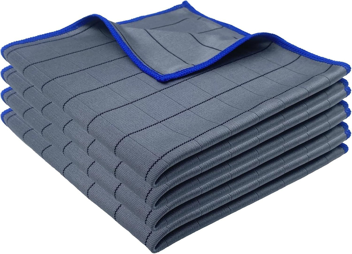 4X Fensterputztücher, Mikrofasertücher 40X40Cm, Carbon Tücher,Fenstertuch Streifenfrei, Mikrofaser Putztücher, Reinigungstücher,Für Fenster,Spiegel,Edelstahl Polieren Verwendet,400Gsm