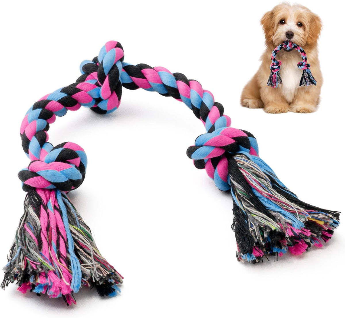 SHARLOVY Puppy Rope Toy, Dog Rope Toy for Small Dogs, Puppy Tething Toys, Cotton Interactive Tug of War Dog Toy for Puppy Langeweile, Dog Chew Toys for Aggressive Chewers Small Breed