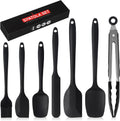 7 Stück Teigschaber Silikon Set, Küchenbackwerkzeuge Silikon Spatel Set Mit Küchenzange, Spatula Hitzebeständige Bis 460°F Nahtloses Einteiliges Design, Geeignet Zum Backen, Kochen Und Rühren