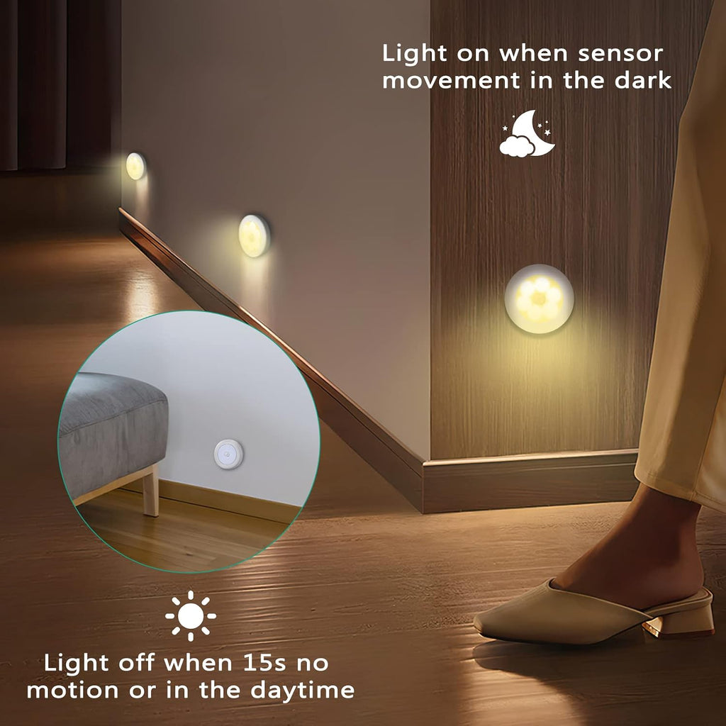 ORIA Bewegungsmelder Licht, LED Nachtlicht Mit Bewegungsmelder Schrankleuchten, Auto On/Off Licht, Batteriebetrieben Schrank Licht, Bewegungsmelder Innen Für Treppen Flur Wandschrank - Warmweiß | Auto On/Off Licht, Batteriebetrieben Schrank Licht, Bewegun