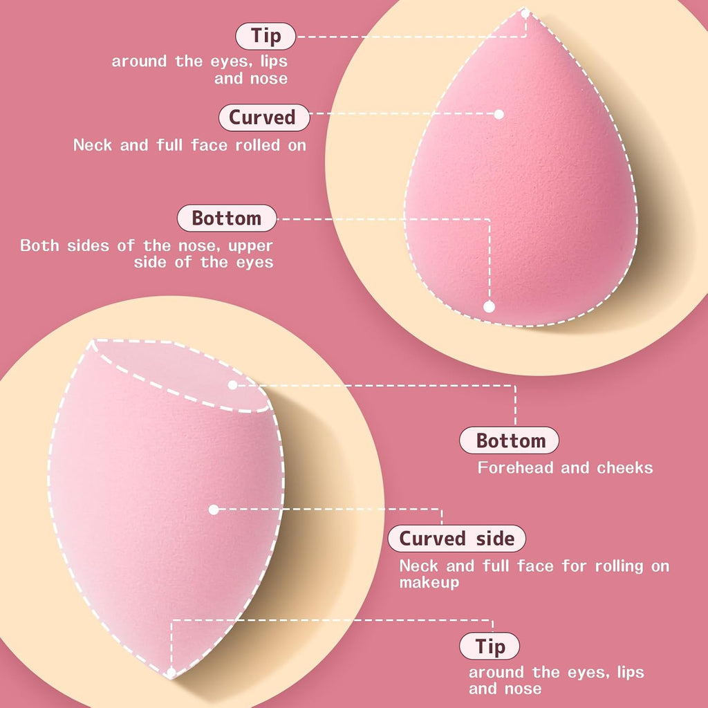 Aiqinu 12 Stück Make up Schwamm, Makeup Sponge Set, Beauty Sponge Für Flüssiges Foundation Puder, Foundation Puff Kosmetik Werkzeug