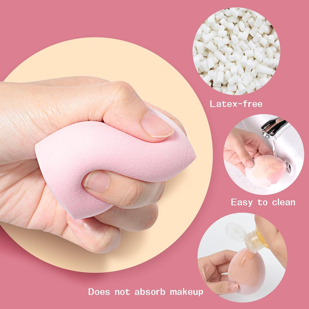 Aiqinu 12 Stück Make up Schwamm, Makeup Sponge Set, Beauty Sponge Für Flüssiges Foundation Puder, Foundation Puff Kosmetik Werkzeug