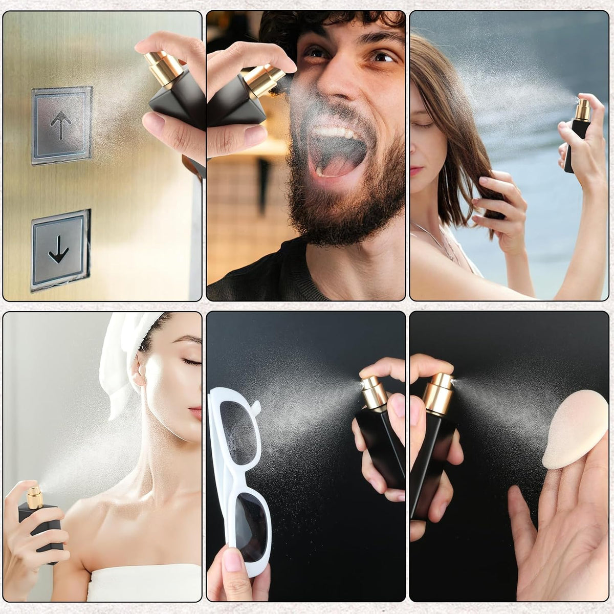 RVLZKCPG 3 Stück Parfümzerstäuber Nachfüllbar, 30Ml Glas Parfum Flakon Leer, Schwarz Perfume Atomizer, Perfume Bottle Mit Trichter Tropfer Parfümspender Für Damen Herren
