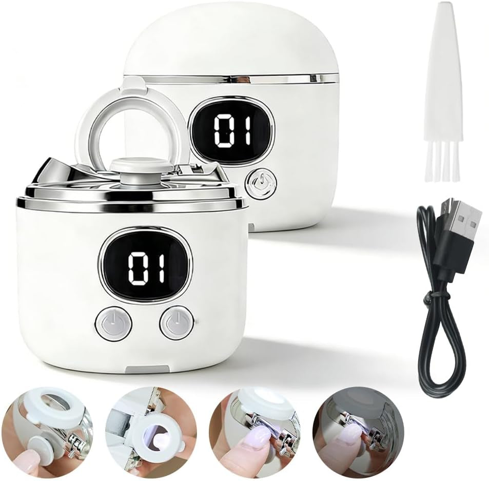 3 in 1 Elektrischer Nagelknipser,Nagelschere Elektrisch,Elektrischer Nagelschleifer,Nageltrimmer,Electric Nail Clipper,Automatischer Nagelschneider Und Schleifend Aufbewahrung