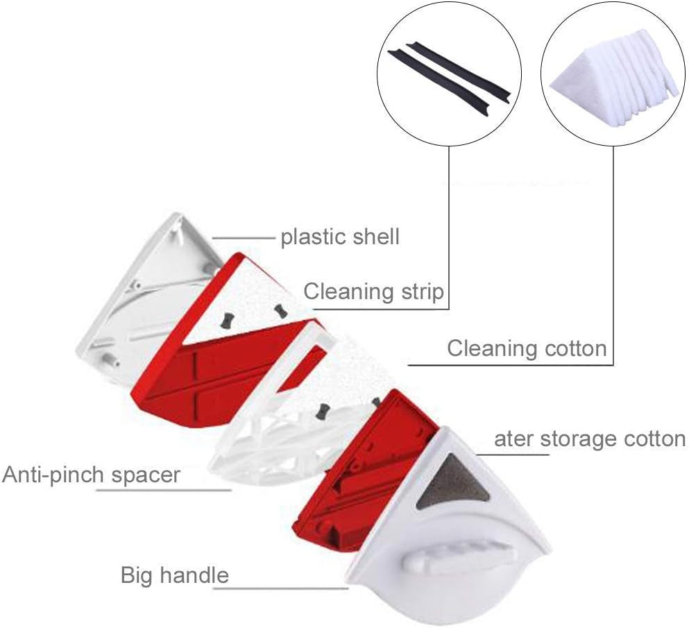 24Pcs Cotton Pads Replacements Kit for Magnetic Window Cleaner Double Side Glass Cleaning Brush