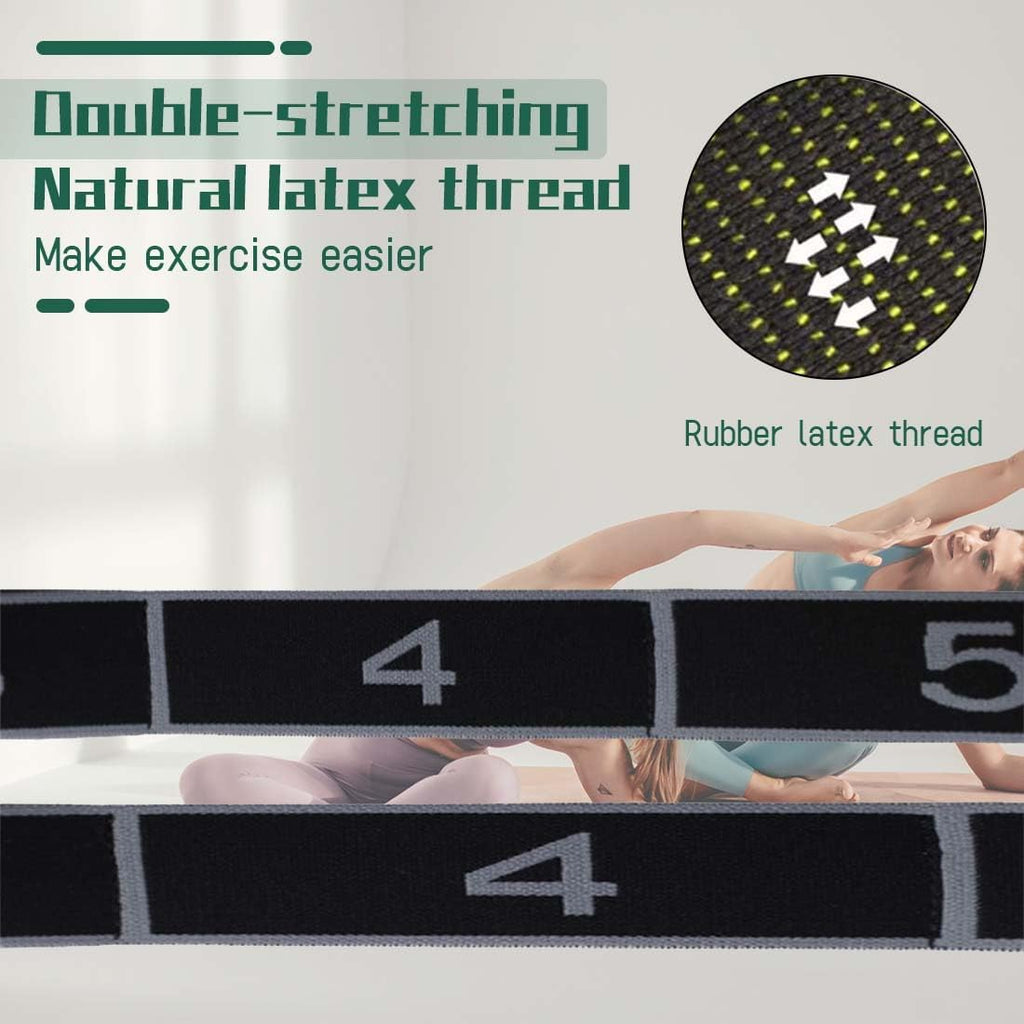 1 Pcs Yoga Stretching Band,Fitnessbänder Band Yoga Stretch Gurt, Gymnastikband, Hochelastischer Gymnastikband, Upgrade Erweitern Stretching Strap Effektives Dehnung - Grau