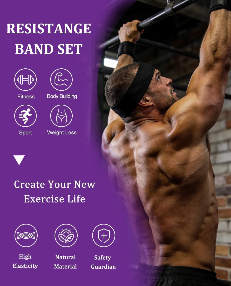 Resistance Bands Pull up Bands Set, 5 Levels Resistance Bands Set Men Women, Pull up Assistance Bands with Door Anchor,Handles