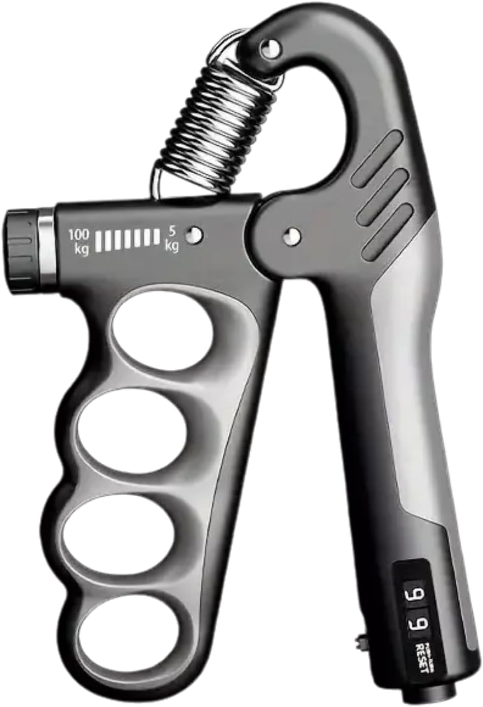 Verstellbarer Hand Grip Trainer Handgelenkverstärker Unterarm Krafttrainer 100Kg (Grau)