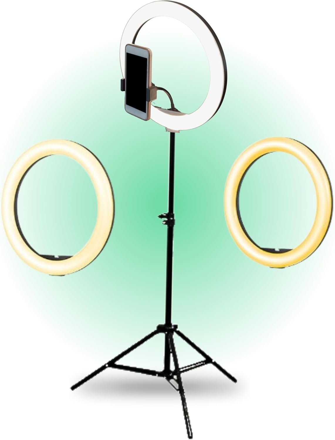 TronicXL XXL Ring Light with 210cm Tripod Stand & Smartphone Holder – 10" 20W LED Beauty Light for YouTube, TikTok & Live Streaming