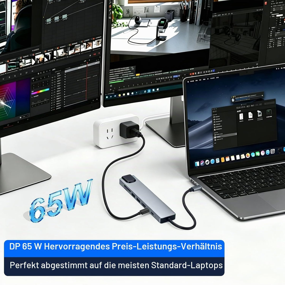 8-In-1 USB C Hub Dockingstation Mit HDMI 4K@30Hz, 100W PD, RJ45 Ethernet, SD/TF Kartenleser, USB 3.0/2.0, USB C Hub HDMI Ethernet, USB C LAN Adapter Für Macbook, Ipad, Laptop