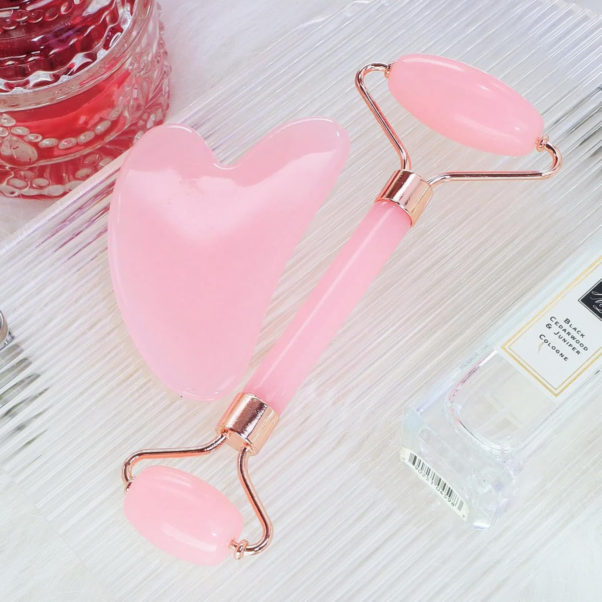 Gua Sha-Massage-Kit, Gua Sha Stein, Natürlicher Jade-Gesichtsroller Und Gua Sha Stein Für Effektive Gesichtsmassage, Hautstraffung Und Reduzierung Von Augenschwellungen, Premium Jade Massagewerkzeug