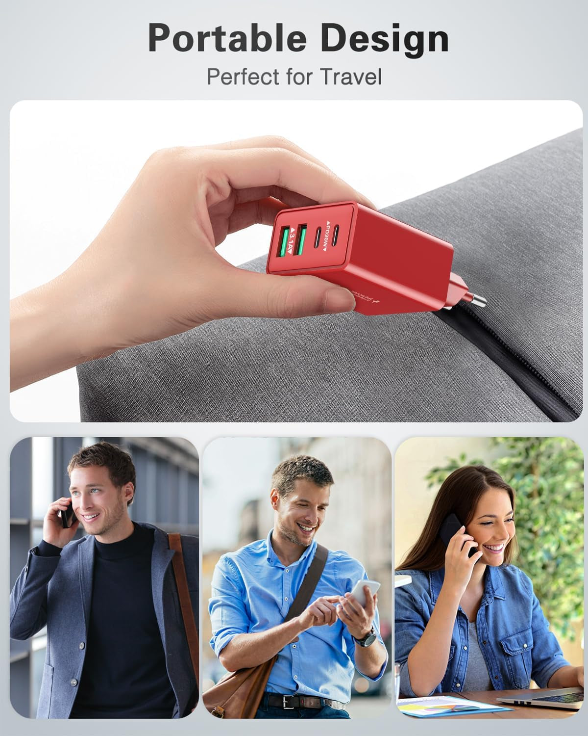 USB C Ladegerät, 40W 4-Ports USBC Stecker Mehrfach Schnellladegerät USB Ladestecker Mit PD Adapter+Qc Ladegerät Für Iphone 17 16 15 14 13 Pro Max plus 12 11, Ipad, Samsung, Handys Fast Charger